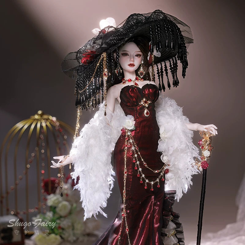 Official 1/4 BJD Doll Delphine - Mermaid Tail Evening Gown & Handmade Ball-Jointed Doll
