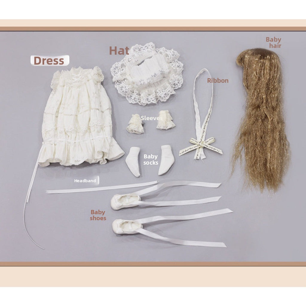Full Set 1/6 BJD Doll Joint Resin Facial Makeup Bare Retro Cute Style Girl Gifts