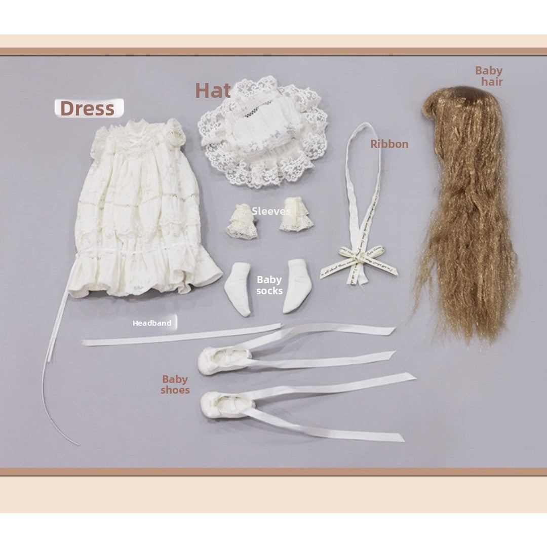 Full Set 1/6 BJD Doll Joint Resin Facial Makeup Bare Retro Cute Style Girl Gifts