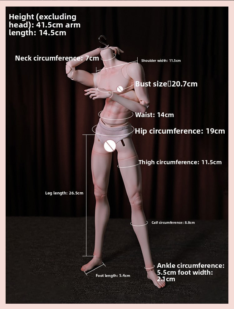 1/4 Scale Xue Er II Male BJD Body | Articulated Resin Muscle Teen Doll (With Hands)