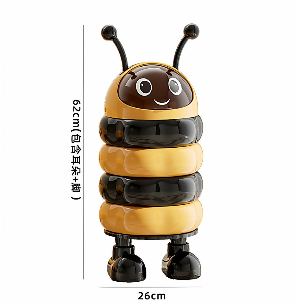 Vesta Cute Cookie Character Trash Can - Rolling Press-Top Waste Bin for Kitchen, Living Room & Office