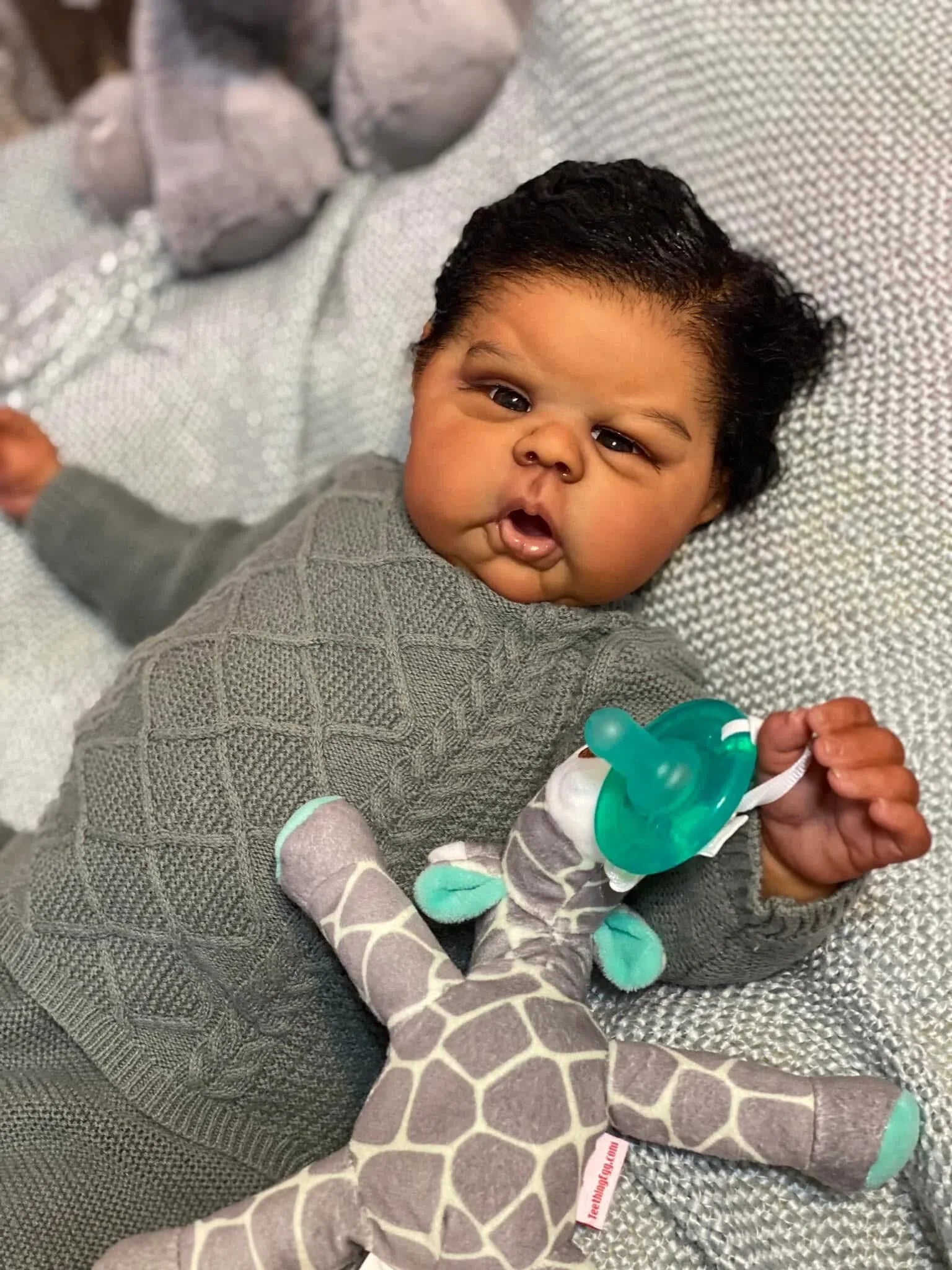 24-inch Dark Brown Skin Reborn Toddler Boy Doll - High Quality Hand Painted Gounchin Collectible Art Doll