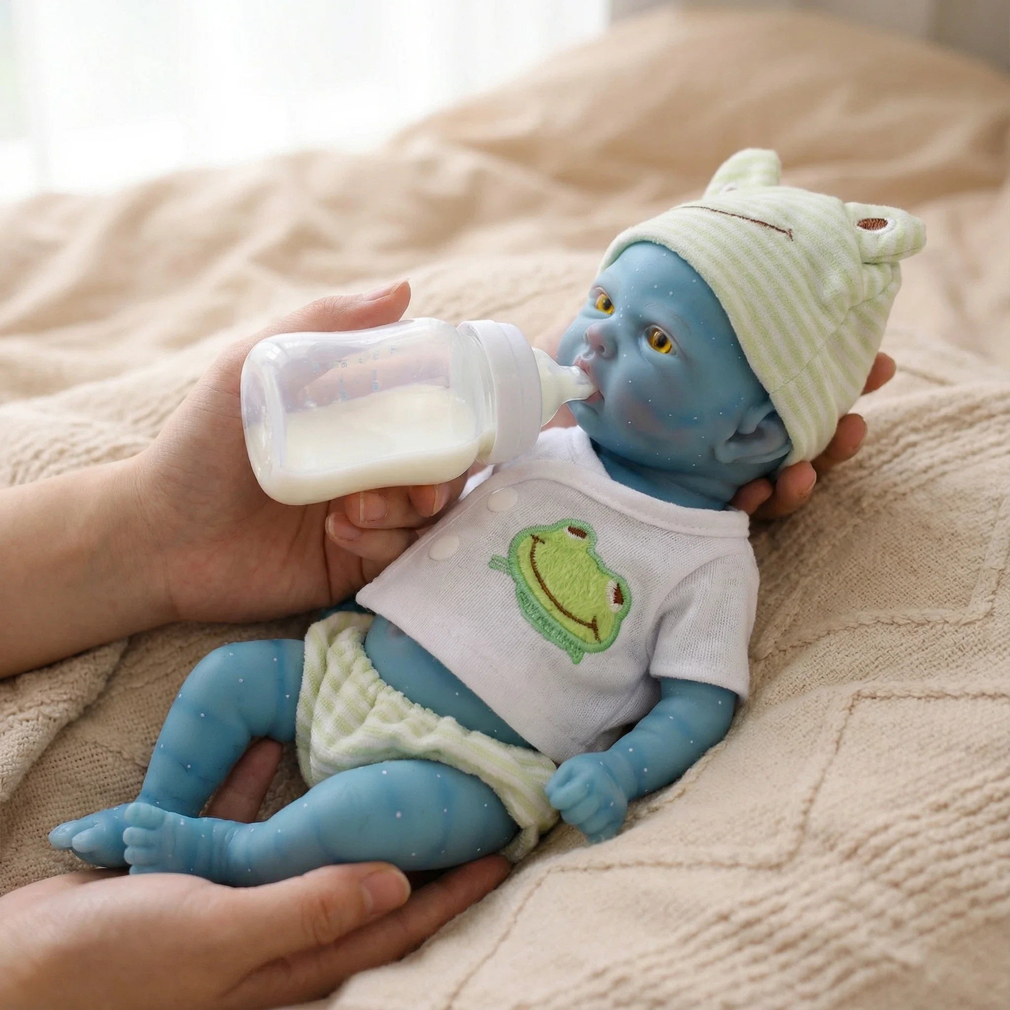 12inch Solid Silicone Fairy Avatar Reborn Doll | Super Soft Platinum Silicone, Lifelike Flexible