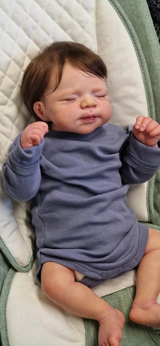 19inch Newborn Baby Soft Body Reborn Doll Lifelike Soft Touch Cuddly Baby Pascale Multiple Layers Painting 3D Skin