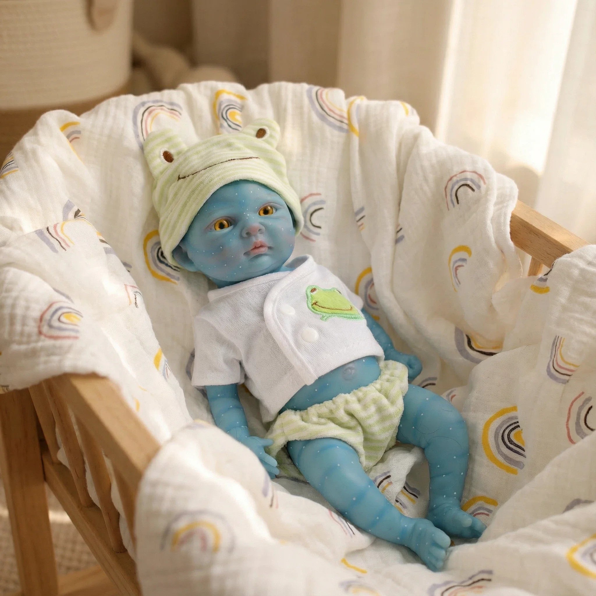 12inch Solid Silicone Fairy Avatar Reborn Doll | Super Soft Platinum Silicone, Lifelike Flexible