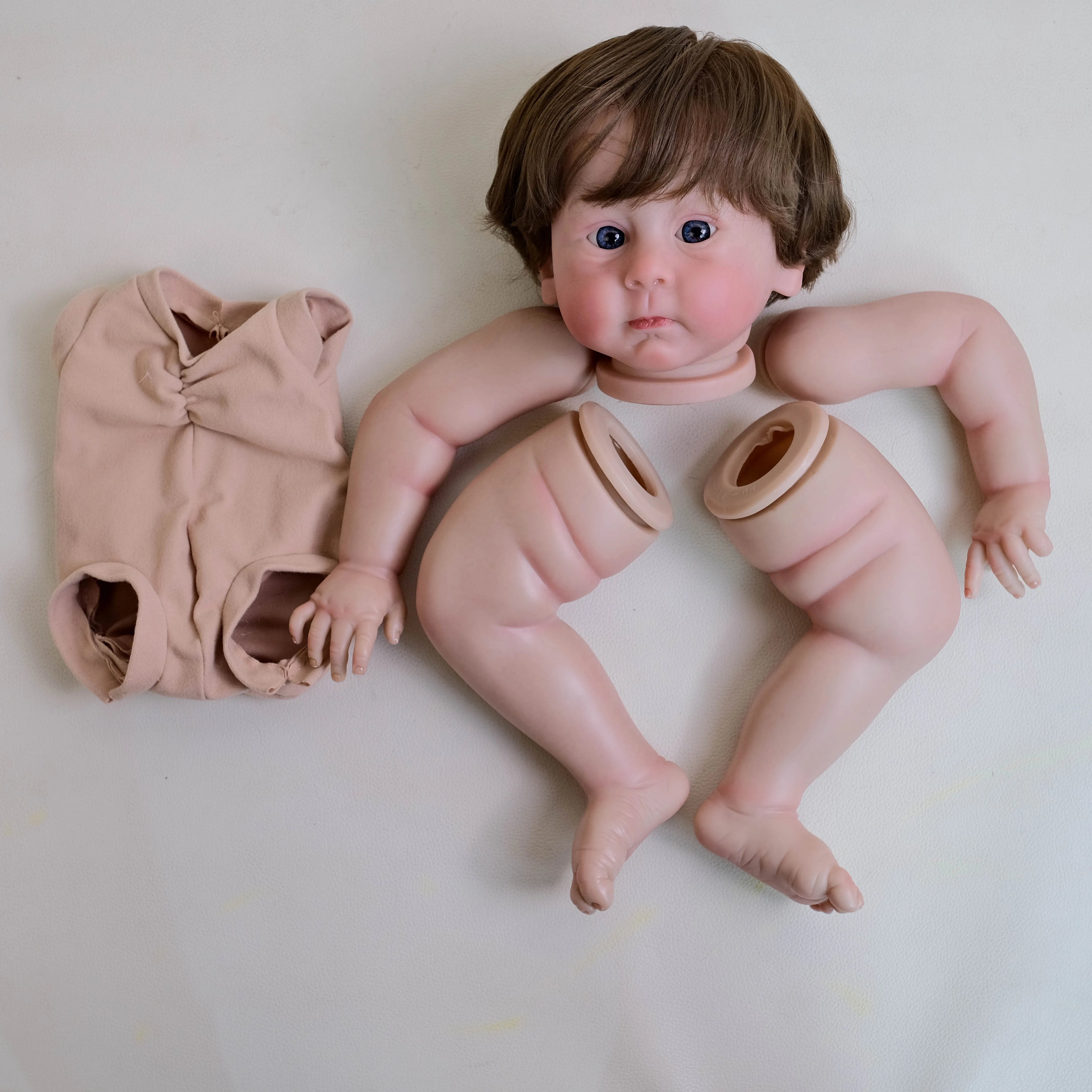 22inch Reborn Clerance sale Hulexy Doll Kit Lifelike Newborn painted Doll kit Unfinished Doll parts with Hand rooted Hair