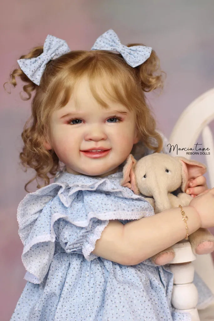 28inch Reborn doll kit Renata Soft vinyl fresh color with eyes and cloth body DIY Doll Part