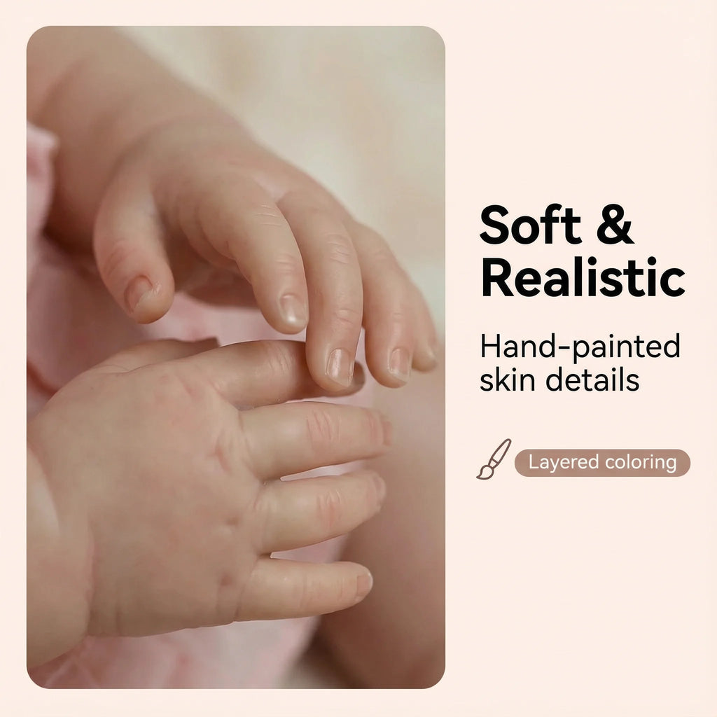 19" Abigail Reborn Baby Doll | Lifelike Vinyl & Cloth Body with 3D Skin & Visible Veins