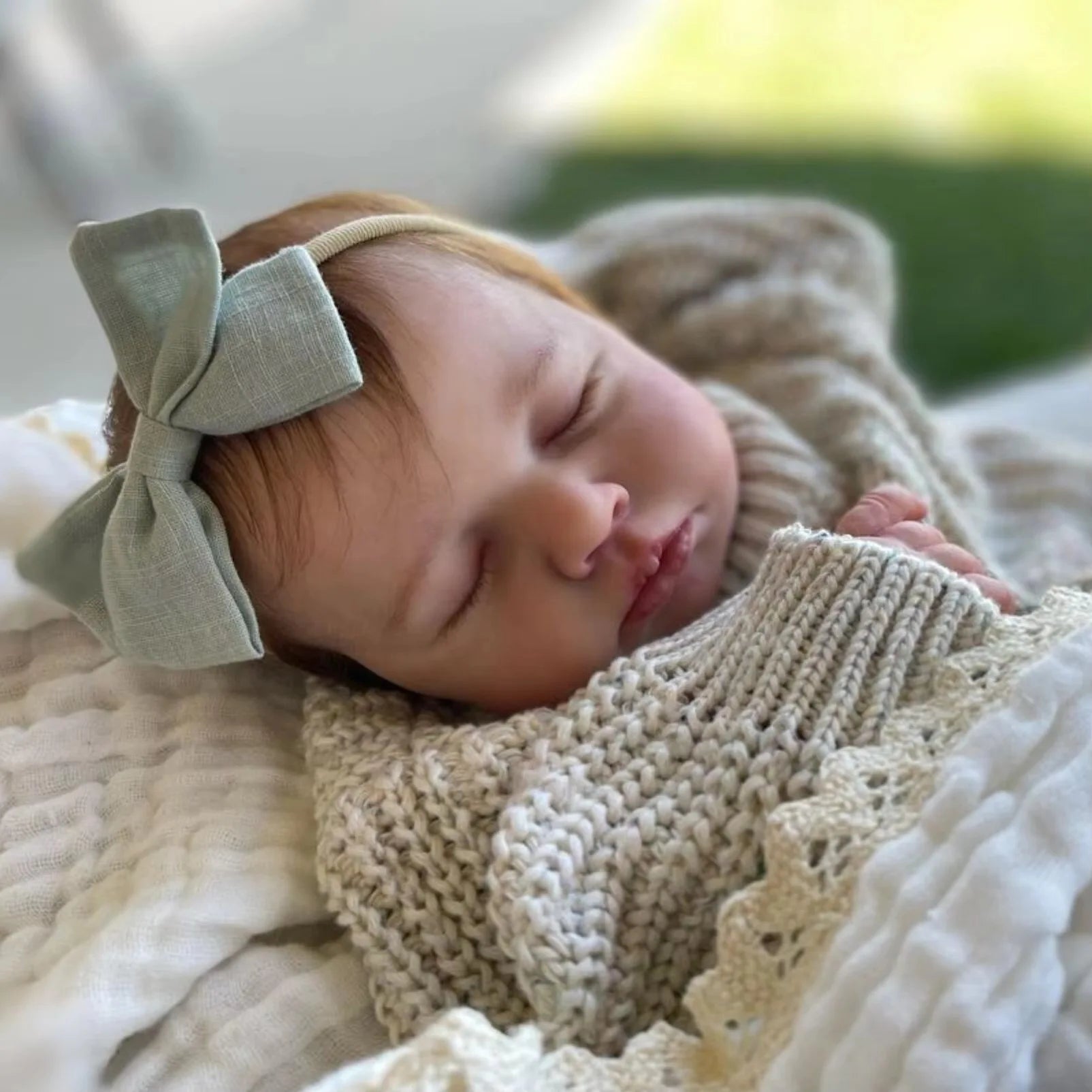 Sleeping Loulou Doll 19 Inch Newborn Baby Size Reborn Doll Handmade 3D Skin Painted with Visible Veins Christmas Gift