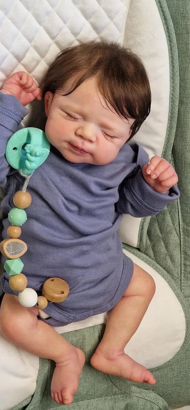 19inch Newborn Baby Soft Body Reborn Doll Lifelike Soft Touch Cuddly Baby Pascale Multiple Layers Painting 3D Skin