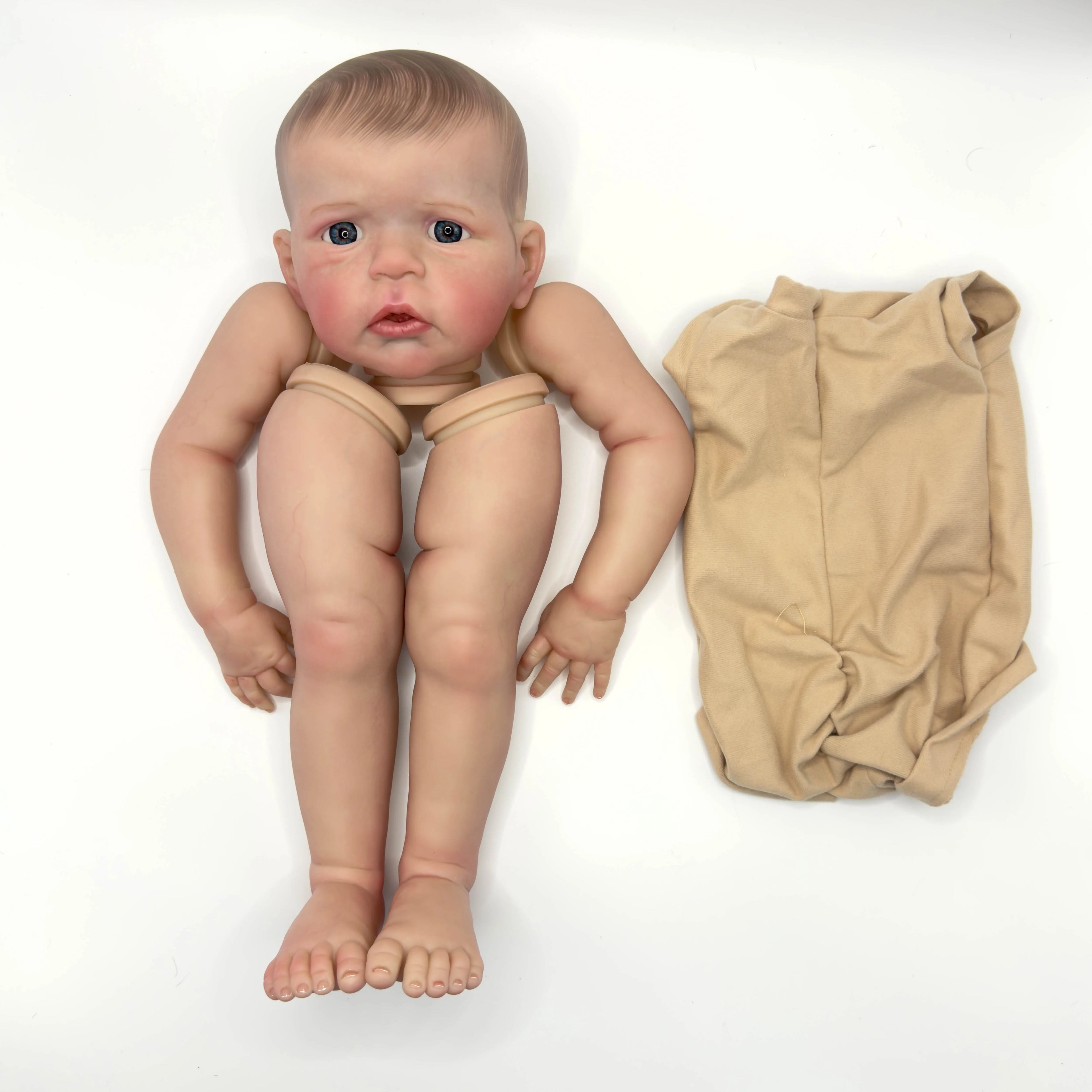 24inchsandie Lifelike Unfinished Reborn Doll kit painted Doll kit Doll parts with Hand drawn hair