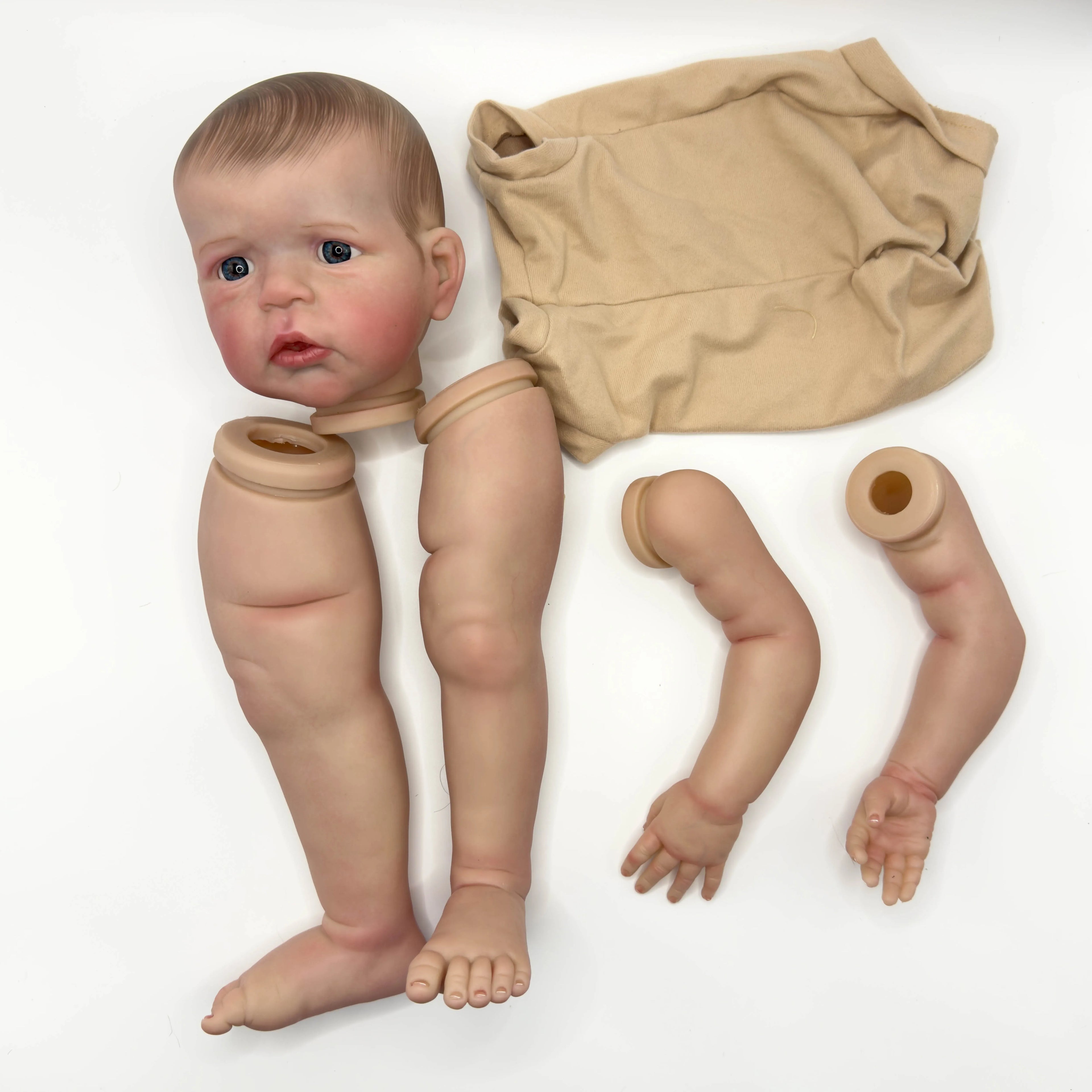 24inchsandie Lifelike Unfinished Reborn Doll kit painted Doll kit Doll parts with Hand drawn hair