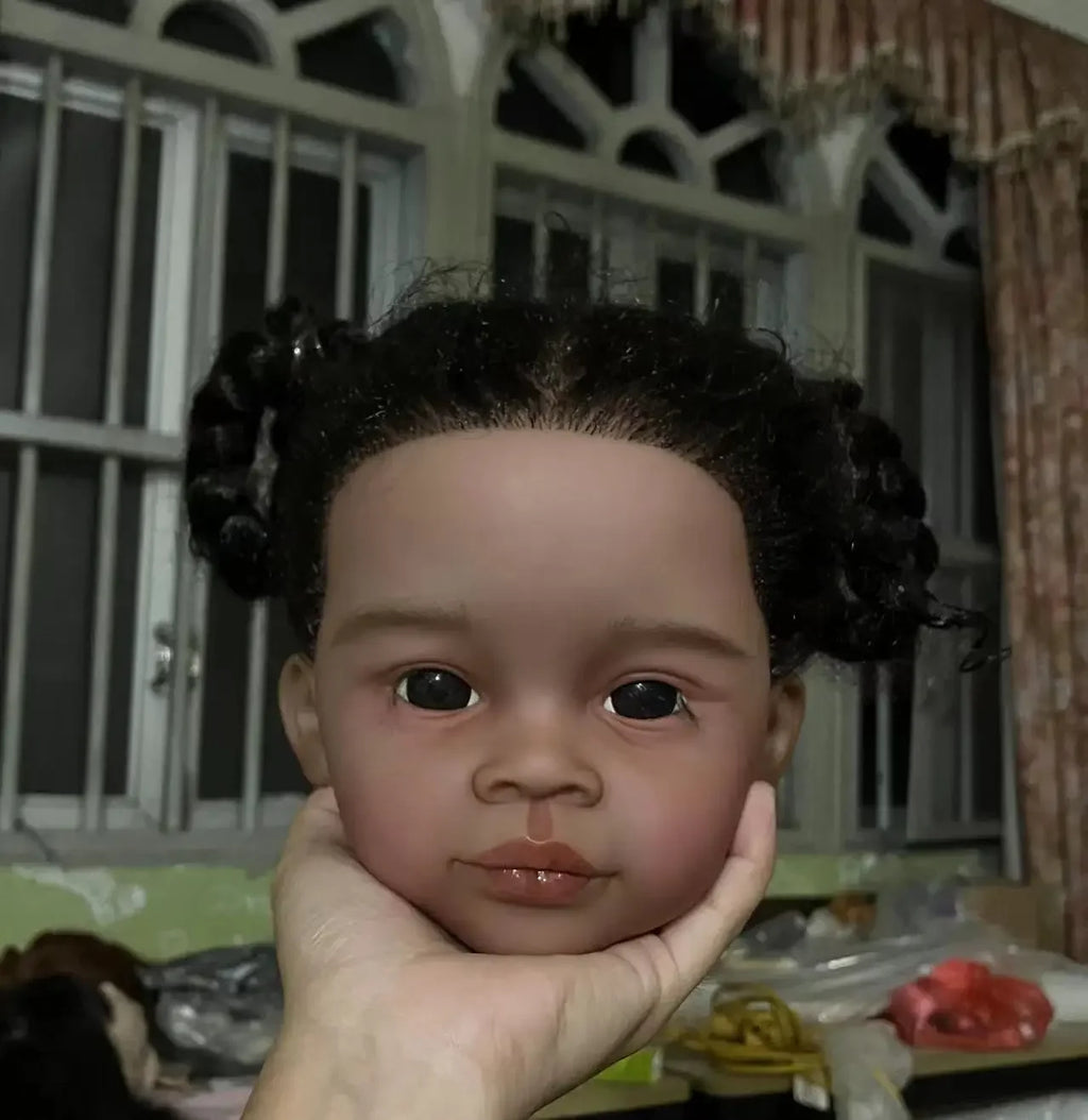 VESTA 32inch Reborn Baby Meili | Customized Limited Edition, Hand-Rooted Hair African Girl Painted Kit with Cloth Body