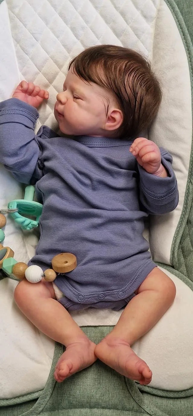 19inch Newborn Baby Soft Body Reborn Doll Lifelike Soft Touch Cuddly Baby Pascale Multiple Layers Painting 3D Skin