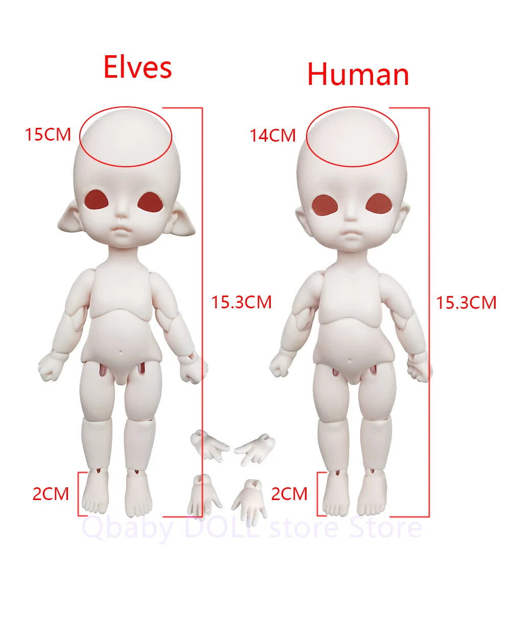 BJD Doll 1/8 Human Elves Resin Doll Mini Model Doll Toy