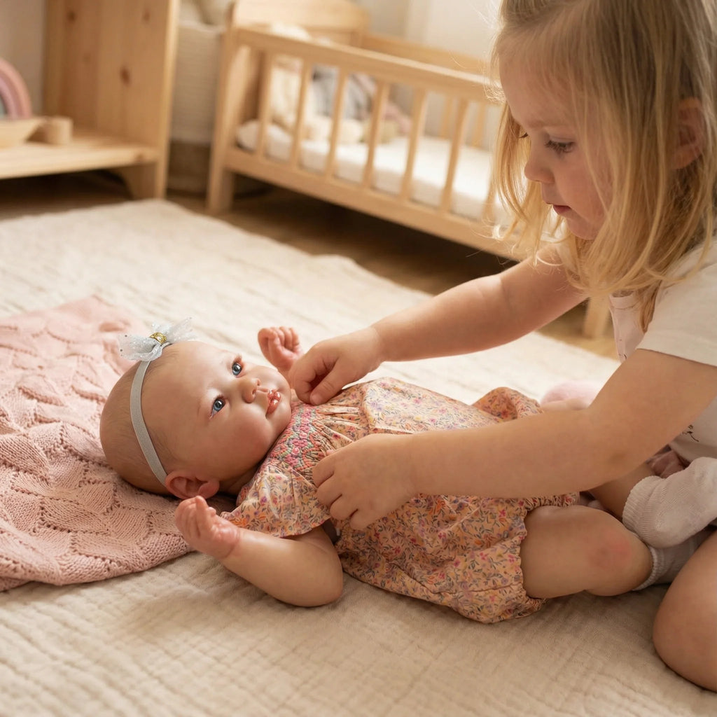 19inch Lali Soft Body Newborn Baby Reborn Doll Lifelike Soft Touch Cuddly Baby Multiple Layers Painting 3D Skin
