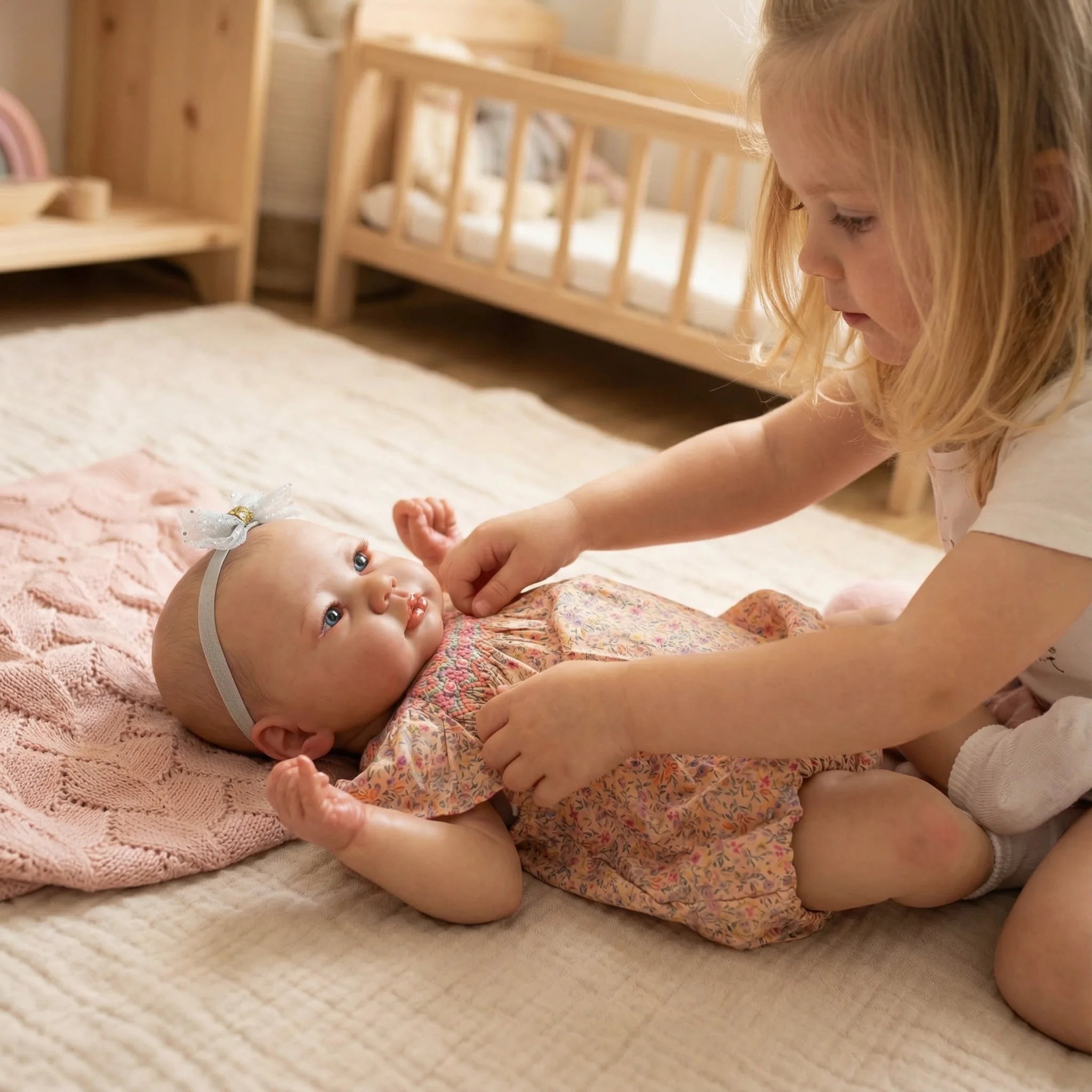 19inch Lali Soft Body Newborn Baby Reborn Doll Lifelike Soft Touch Cuddly Baby Multiple Layers Painting 3D Skin