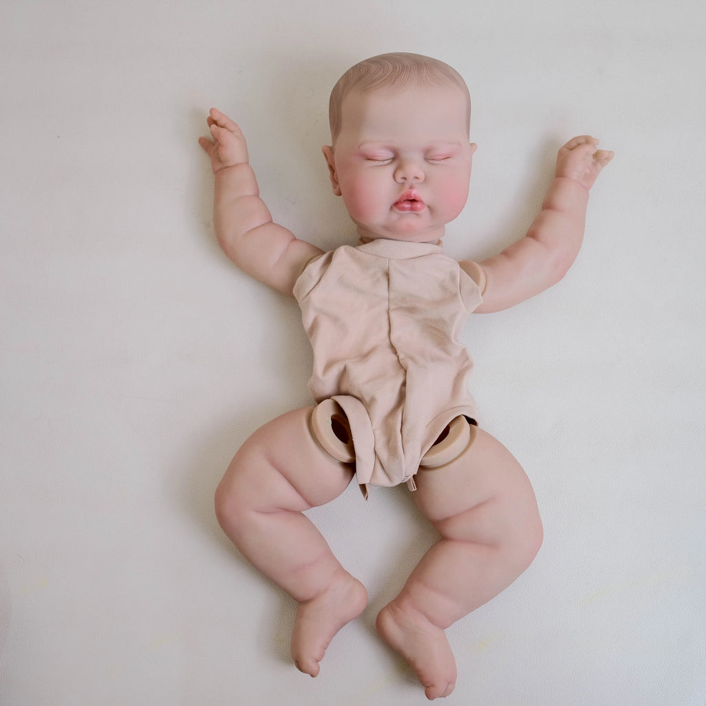 19-inch Sleeping Pickle Painted Doll Kit - Cute Birthday Christmas Gift with Blonde Hair Finished Doll Parts for Collectors