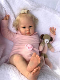 24 Inch Reborn Baby Doll Ellie - Toddler Newborn Princess Girl Doll with Lifelike Soft Touch 3D Skin And Hand Root Hair