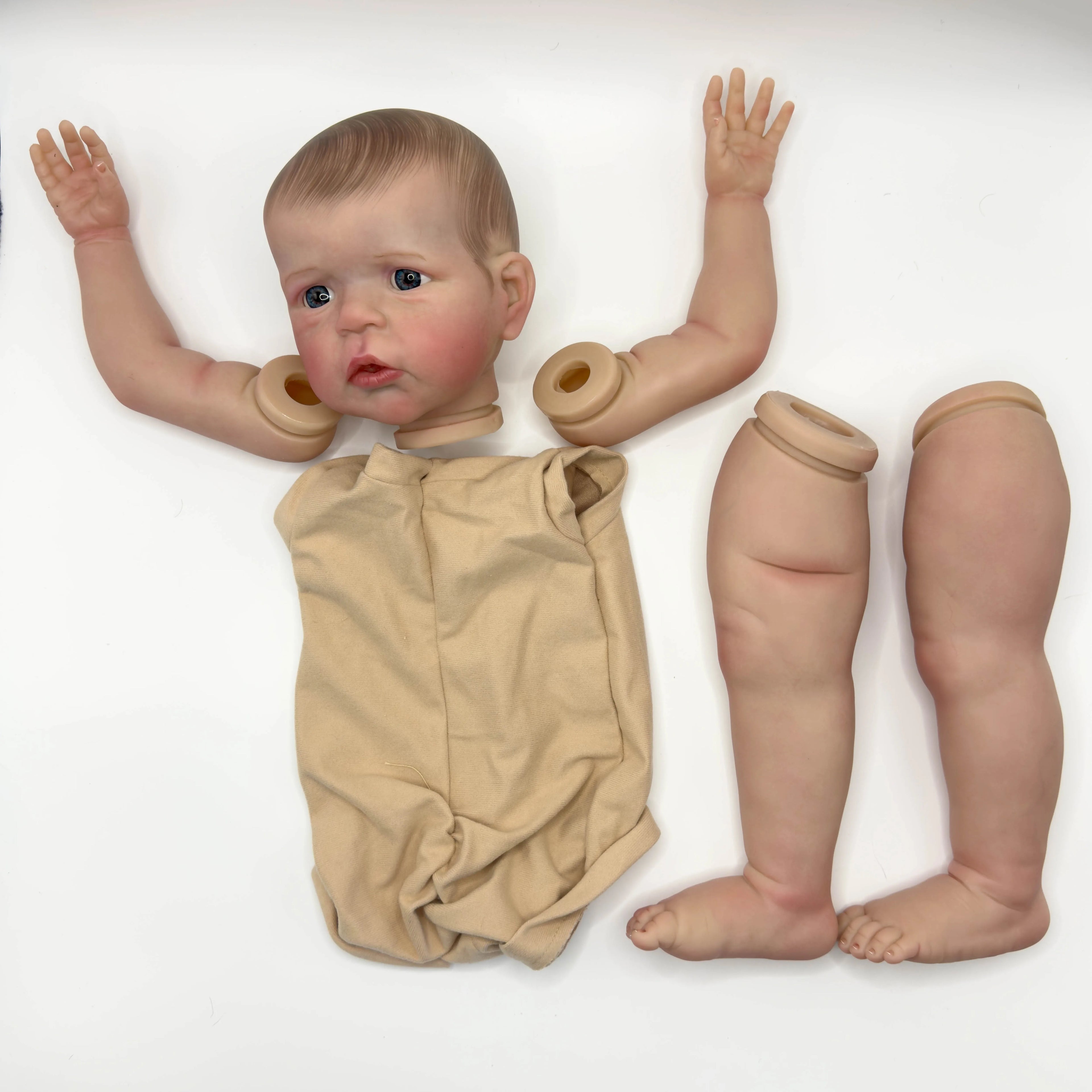 24inchsandie Lifelike Unfinished Reborn Doll kit painted Doll kit Doll parts with Hand drawn hair