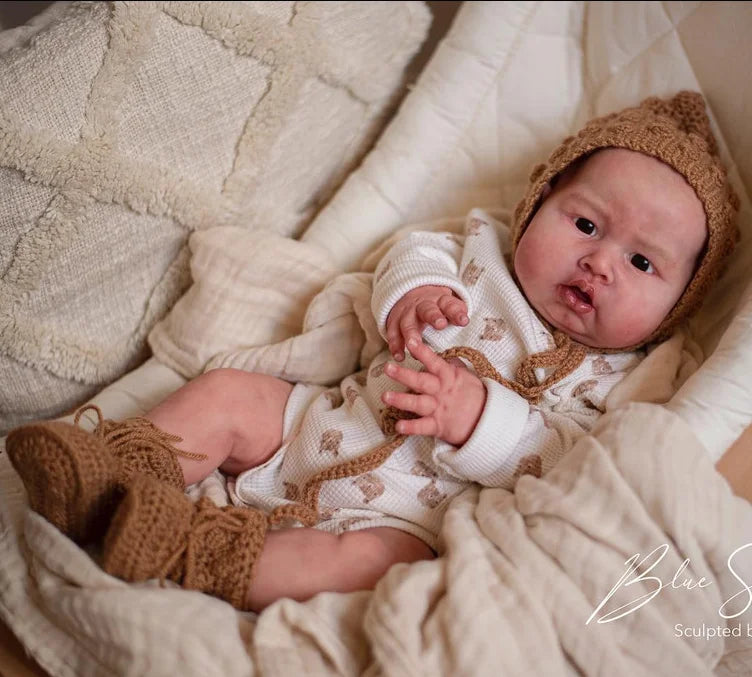 24inch Unpainted Blank Reborn Doll Kit Blue Sparrow Huge Baby Size DIY Unfinished Doll Parts with Cloth body and eyes