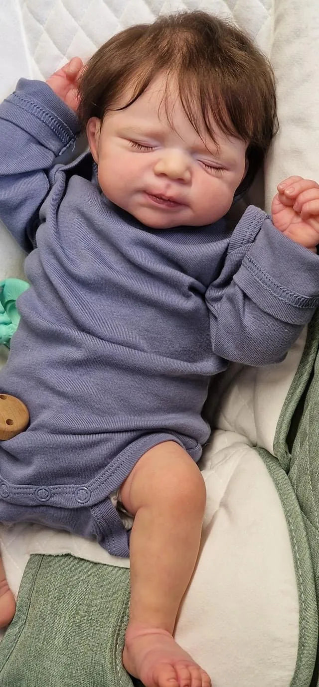 19inch Newborn Baby Soft Body Reborn Doll Lifelike Soft Touch Cuddly Baby Pascale Multiple Layers Painting 3D Skin