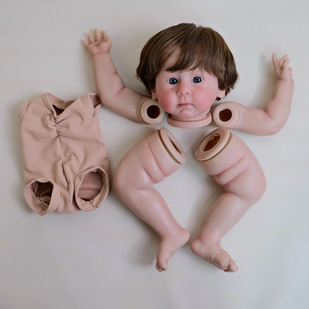 22inch Reborn Clerance sale Hulexy Doll Kit Lifelike Newborn painted Doll kit Unfinished Doll parts with Hand rooted Hair