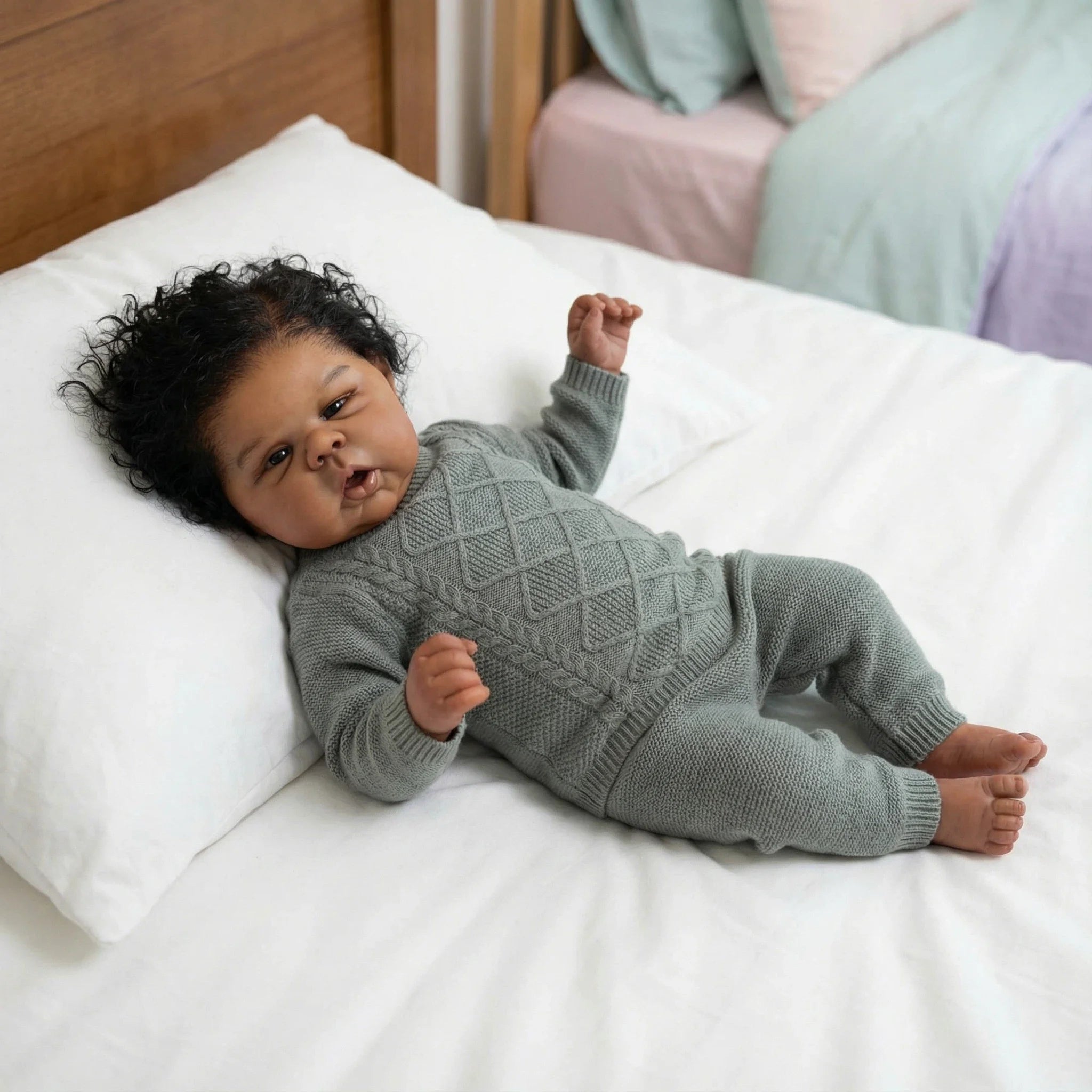 24-inch Dark Brown Skin Reborn Toddler Boy Doll - High Quality Hand Painted Gounchin Collectible Art Doll