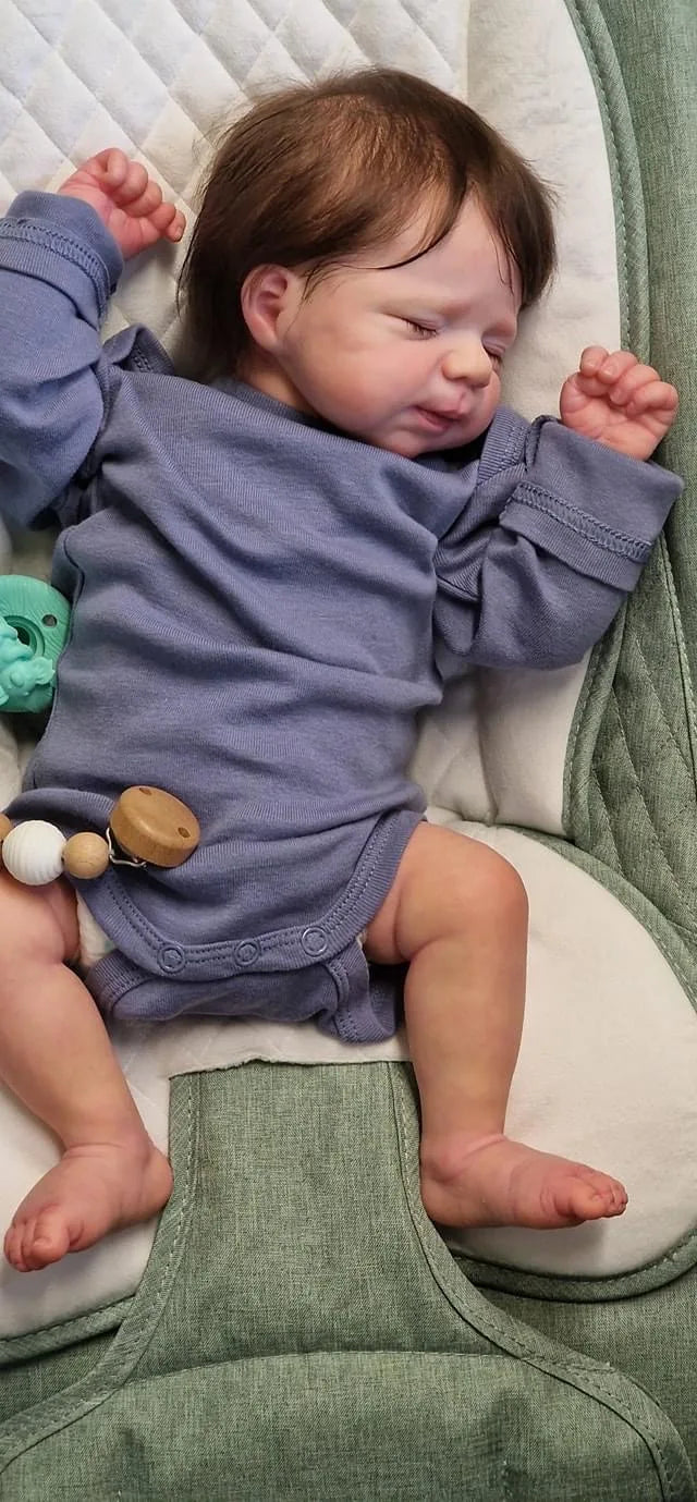 19inch Newborn Baby Soft Body Reborn Doll Lifelike Soft Touch Cuddly Baby Pascale Multiple Layers Painting 3D Skin