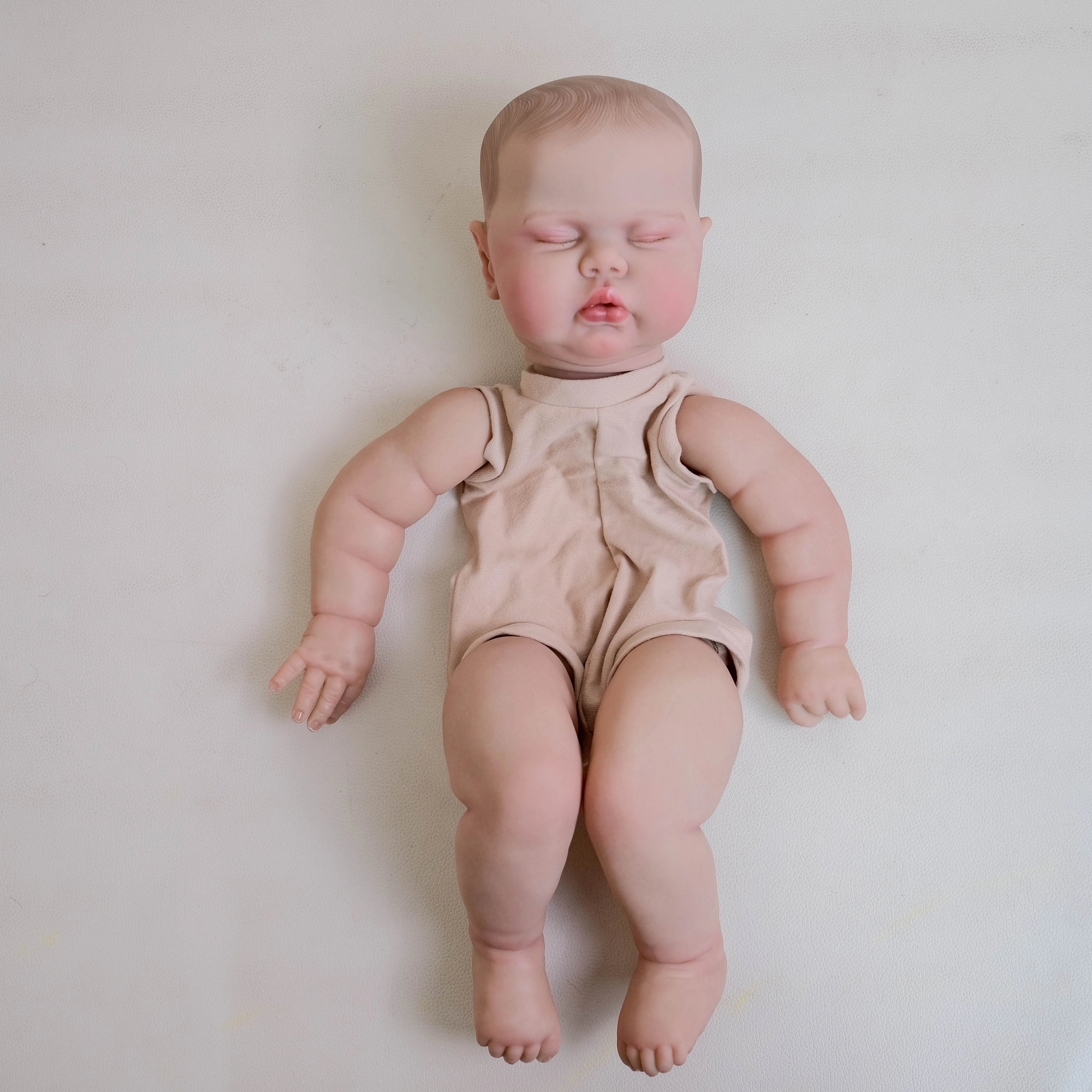 19-inch Sleeping Pickle Painted Doll Kit - Cute Birthday Christmas Gift with Blonde Hair Finished Doll Parts for Collectors