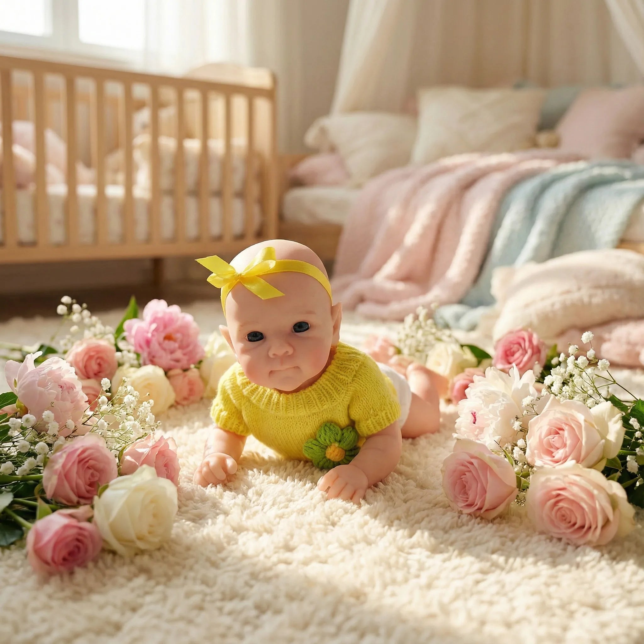 12" Bettie Platinum Silicone Reborn Doll | 31cm Premie Size Solid Soft Collectible with Elastic Mouth