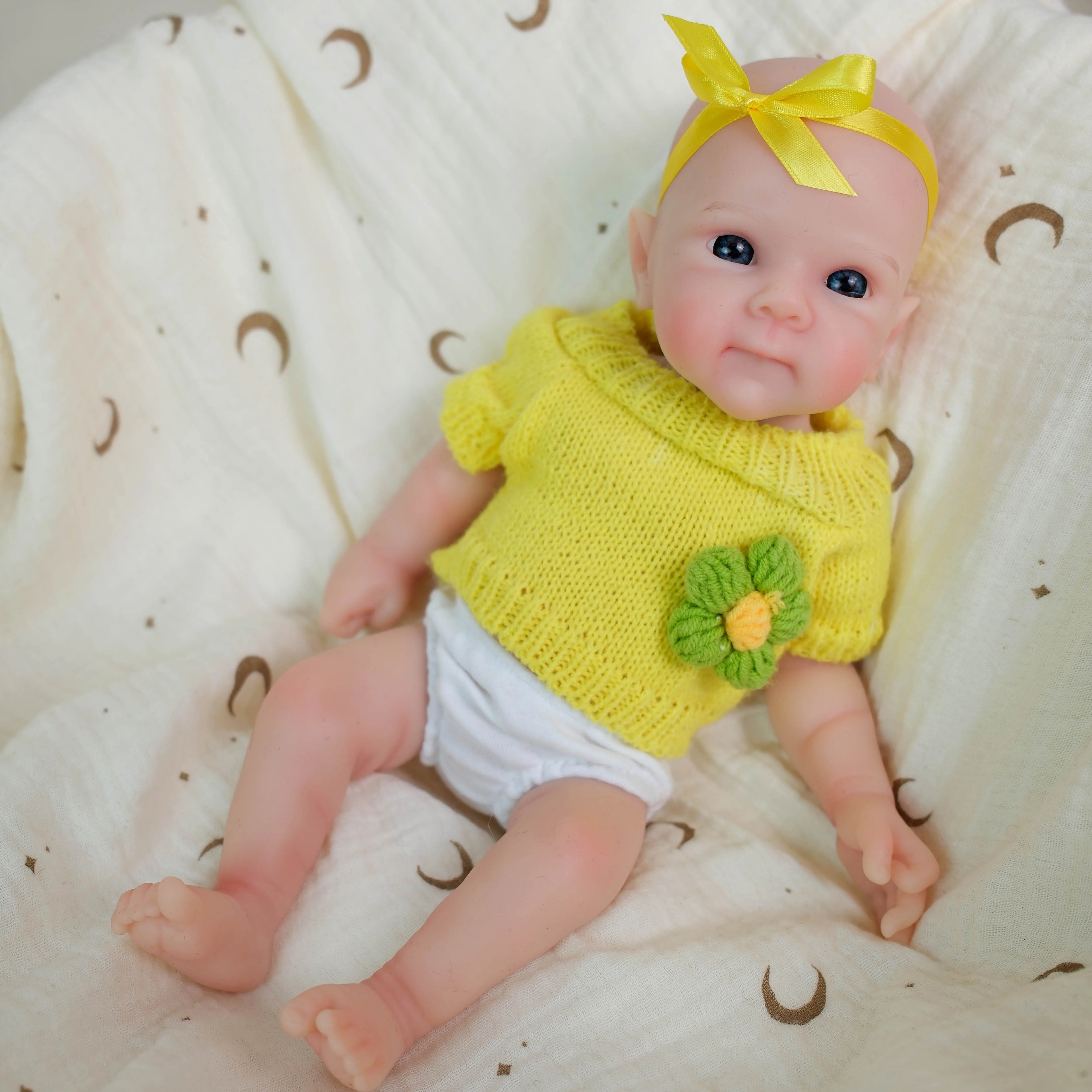 12" Bettie Platinum Silicone Reborn Doll | 31cm Premie Size Solid Soft Collectible with Elastic Mouth