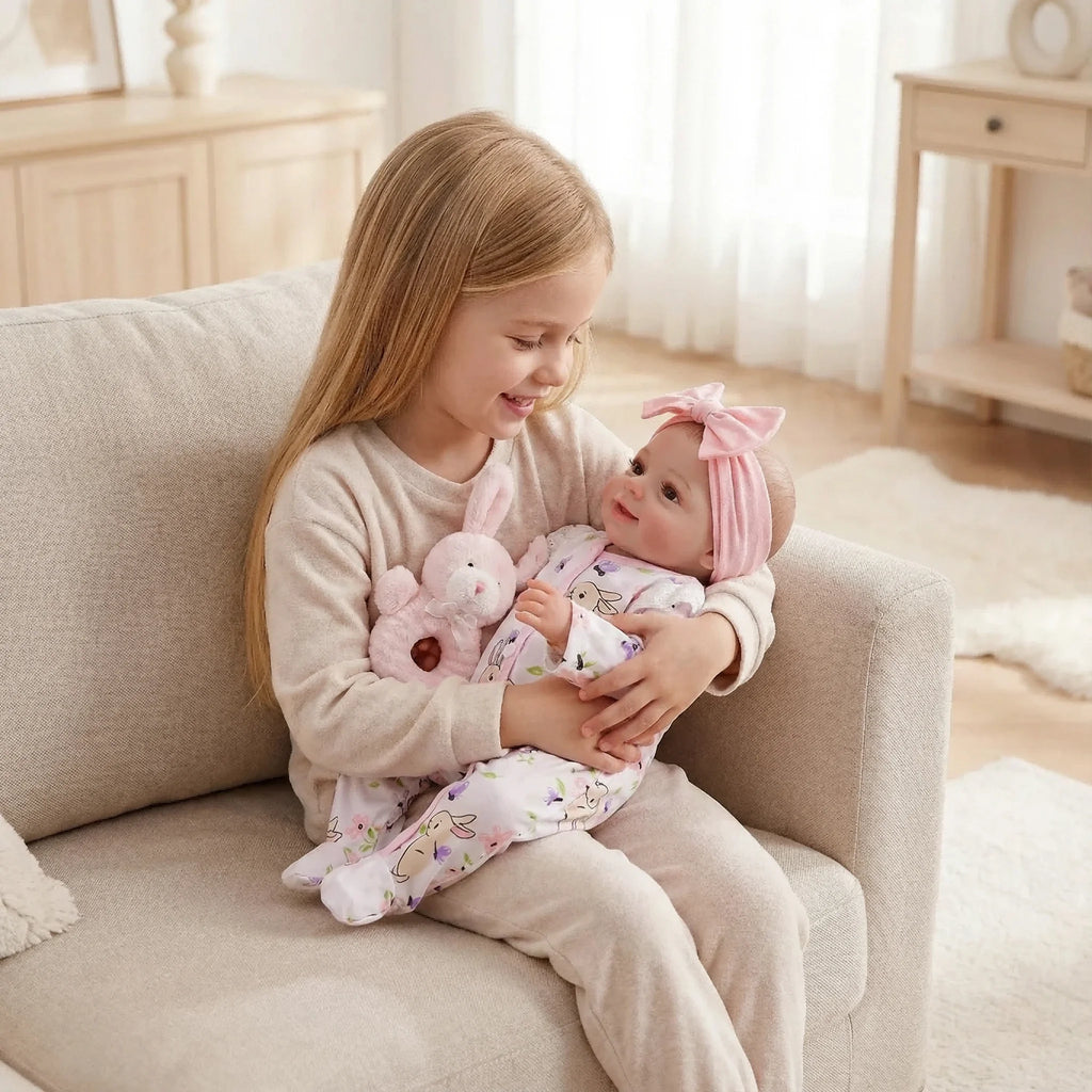 Boneca Reborn de 17 polegadas Bebê Reborn, Realista, Toque Macio, Bebê Aconchegante, Pintura em Múltiplas Camadas, Pele 3D