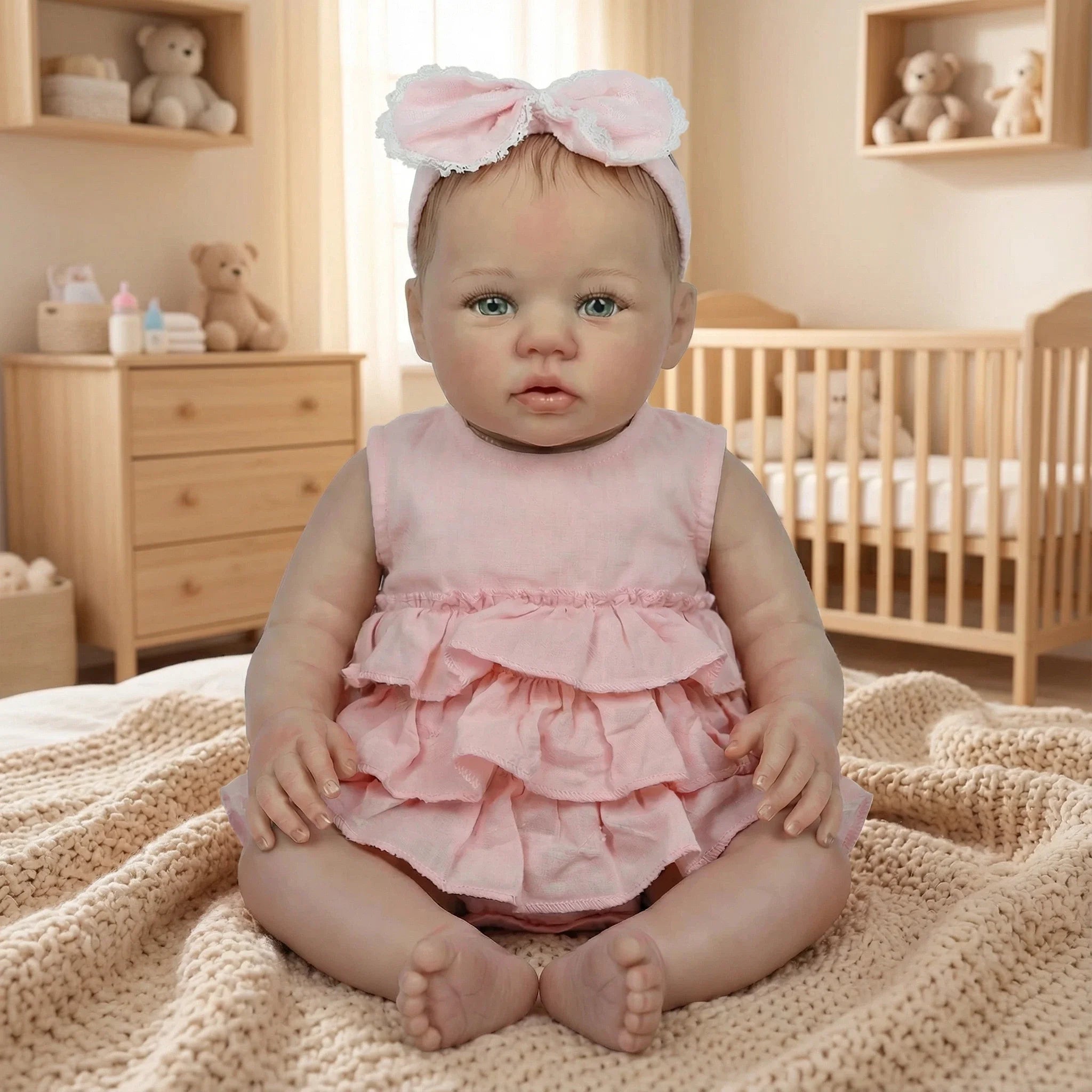 19" Abigail Reborn Baby Doll | Lifelike Vinyl & Cloth Body with 3D Skin & Visible Veins