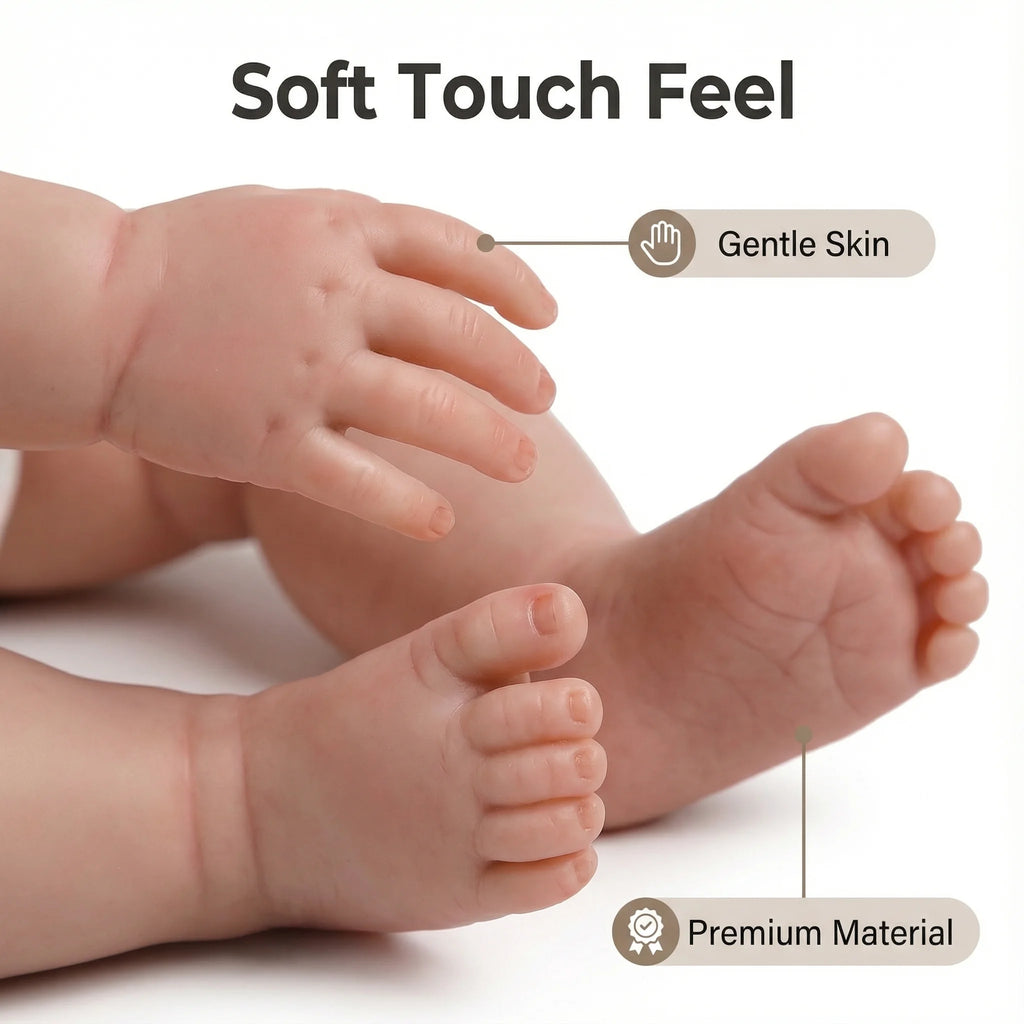 Boneca Reborn de 17 polegadas Bebê Reborn, Realista, Toque Macio, Bebê Aconchegante, Pintura em Múltiplas Camadas, Pele 3D