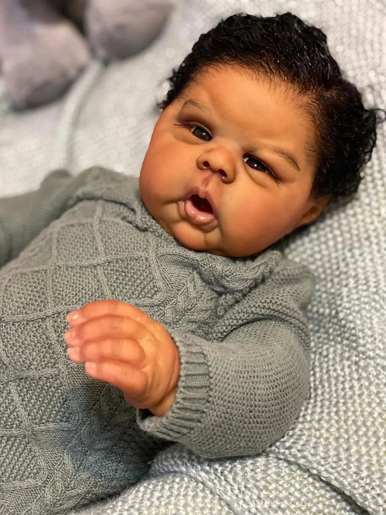 24-inch Dark Brown Skin Reborn Toddler Boy Doll - High Quality Hand Painted Gounchin Collectible Art Doll