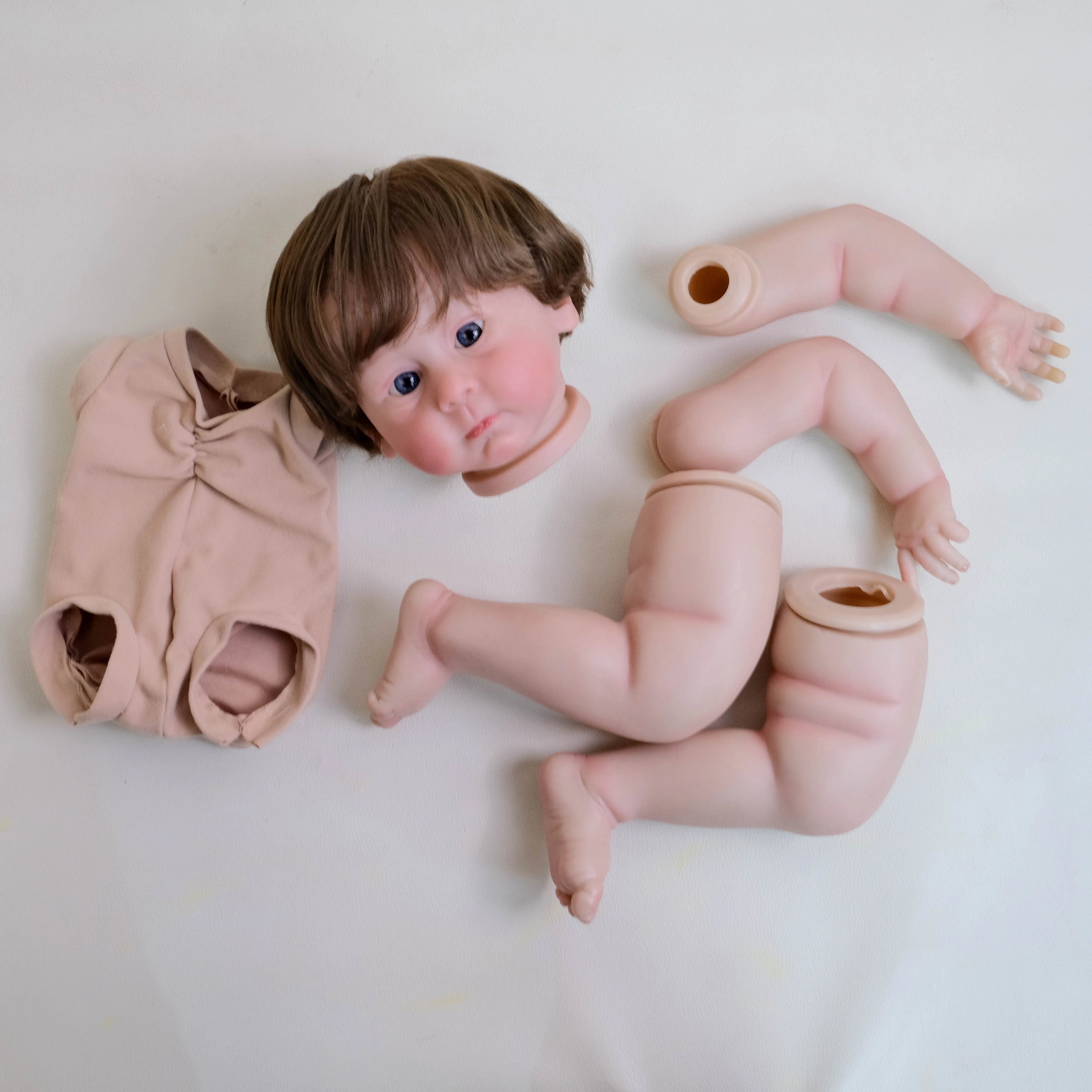 22inch Reborn Clerance sale Hulexy Doll Kit Lifelike Newborn painted Doll kit Unfinished Doll parts with Hand rooted Hair