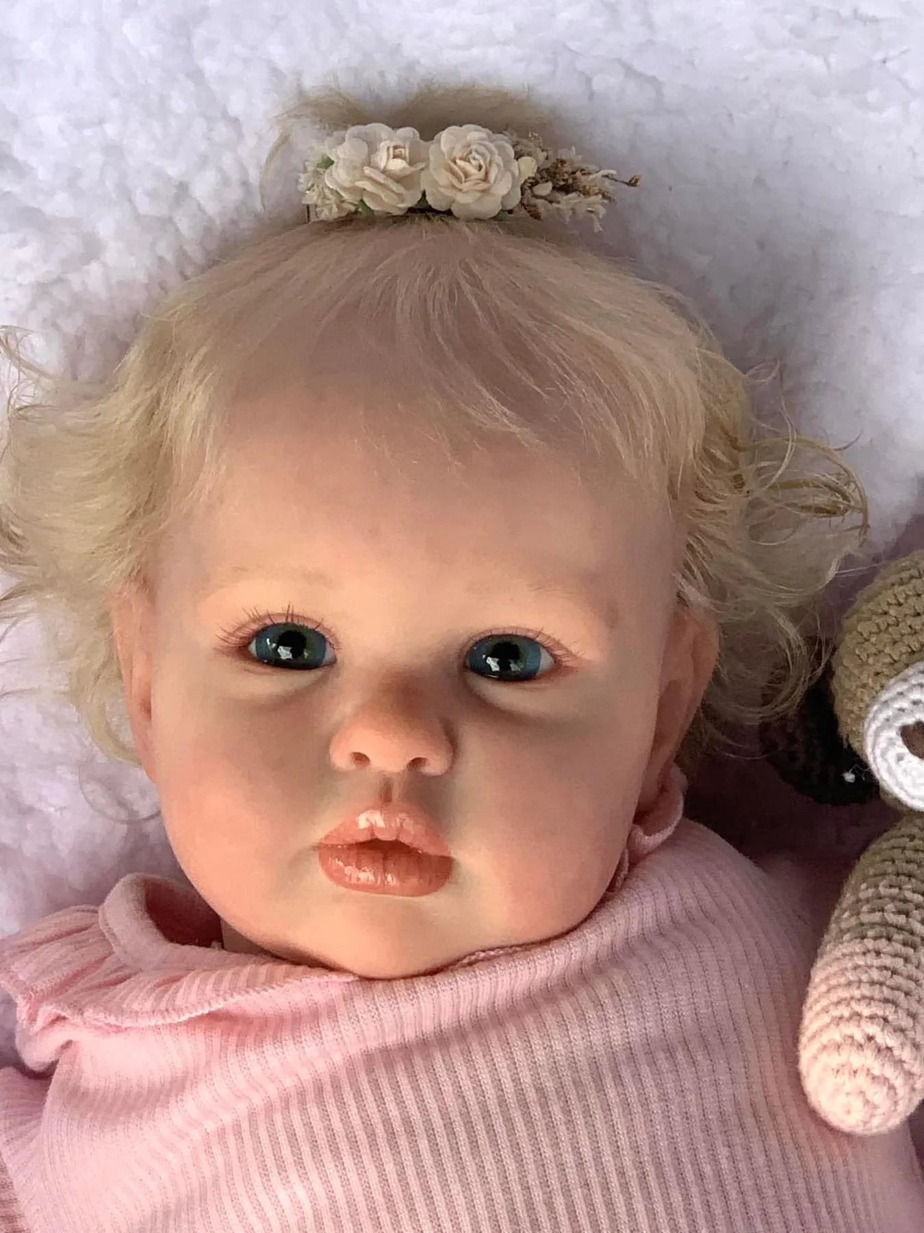 24 Inch Reborn Baby Doll Ellie - Toddler Newborn Princess Girl Doll with Lifelike Soft Touch 3D Skin And Hand Root Hair