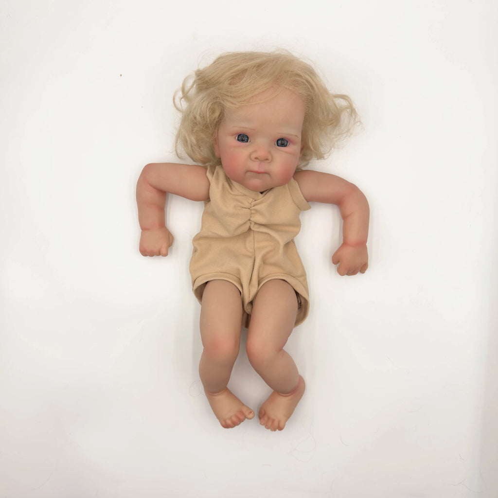 18inch bettie with curly hair Reborn Doll Kit Lifelike Awake Baby Already Painted Unfinished Doll Parts DIY Baby toys