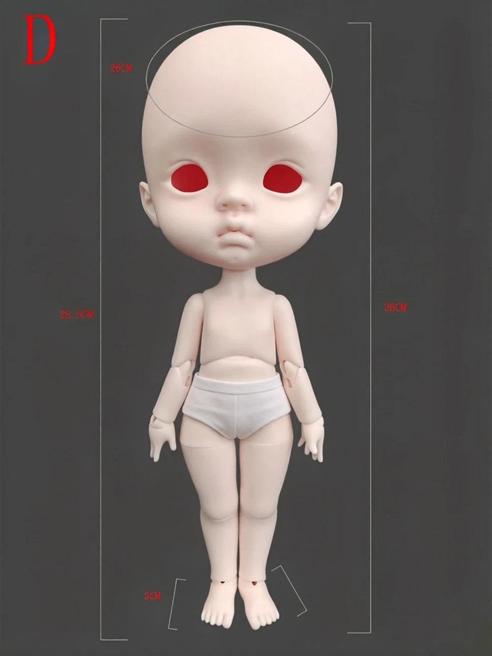 In stock 1/6 qianqian yuanbao BJD Doll Big Head Doll Resin Material No Makeup DIY Doll Accessories Child Doll Toys Girl Gift