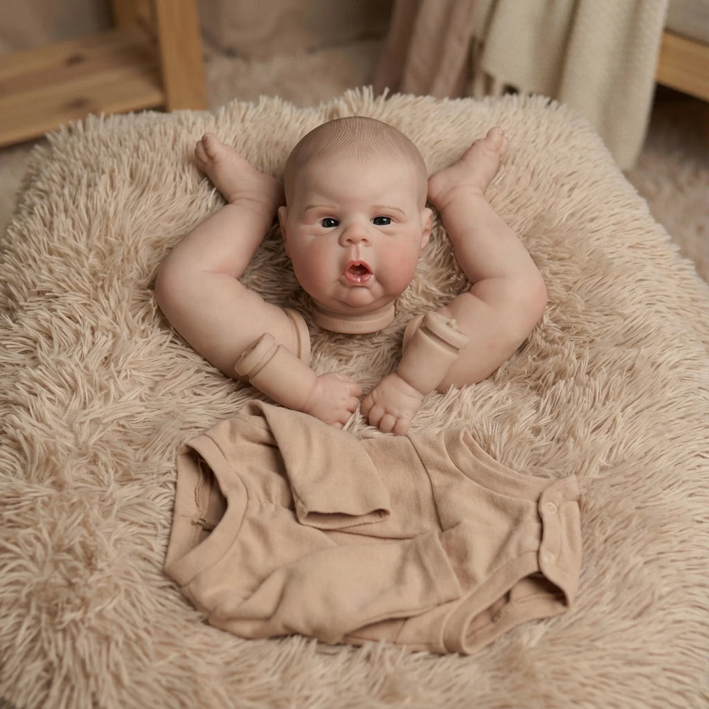 22inch Gounchi Finished Reborn Doll Kits white Skin Painted Hair with cloth body