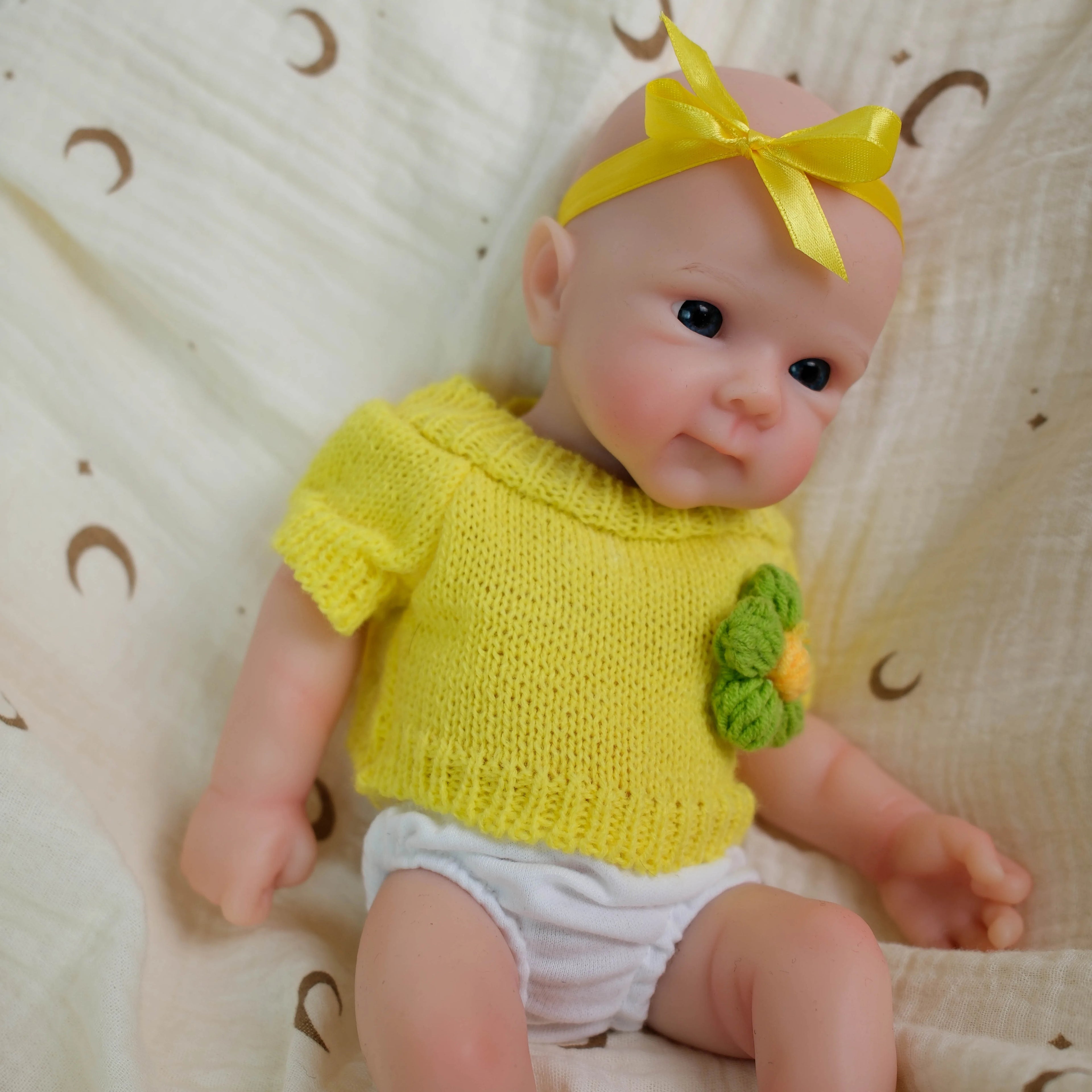12" Bettie Platinum Silicone Reborn Doll | 31cm Premie Size Solid Soft Collectible with Elastic Mouth