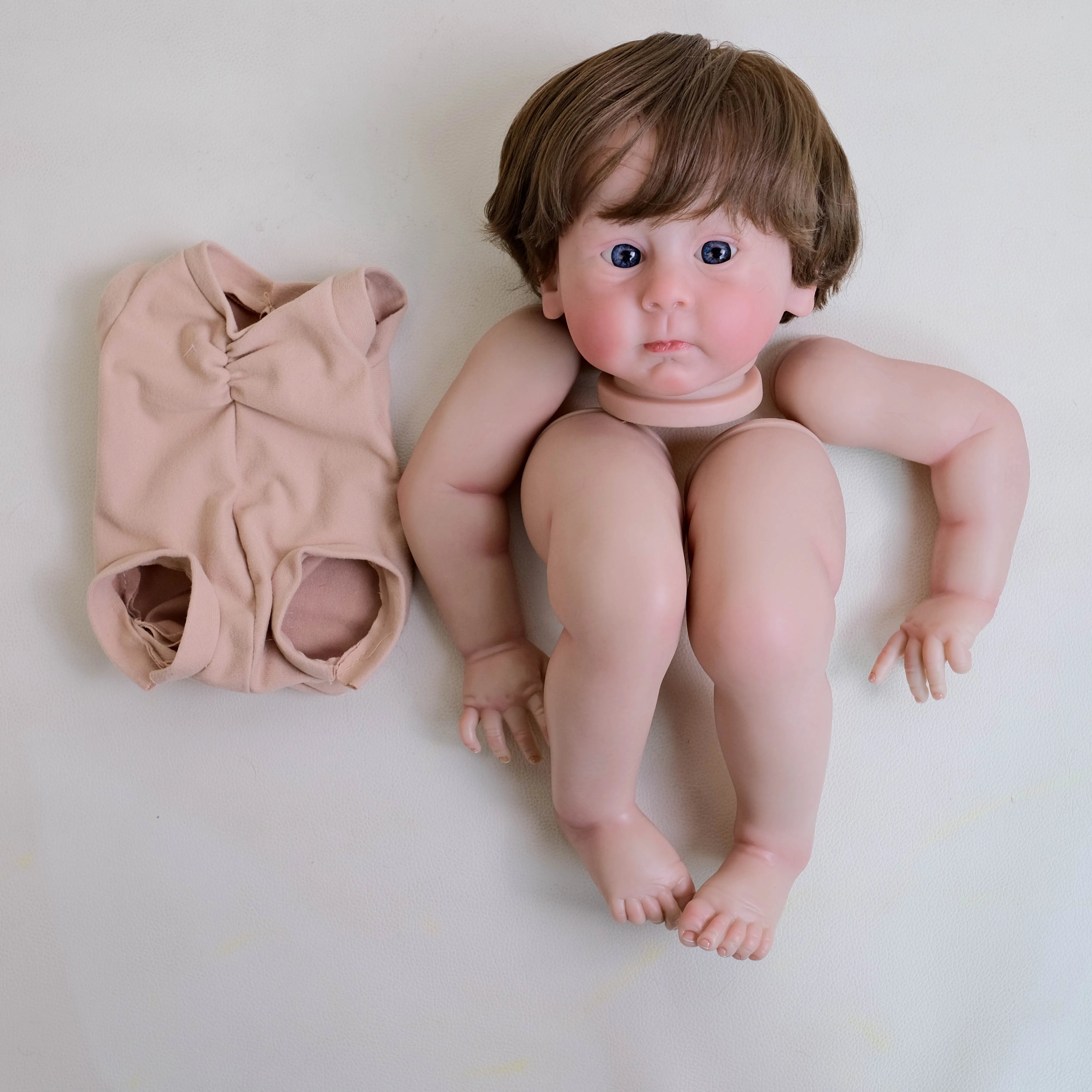 22inch Reborn Clerance sale Hulexy Doll Kit Lifelike Newborn painted Doll kit Unfinished Doll parts with Hand rooted Hair