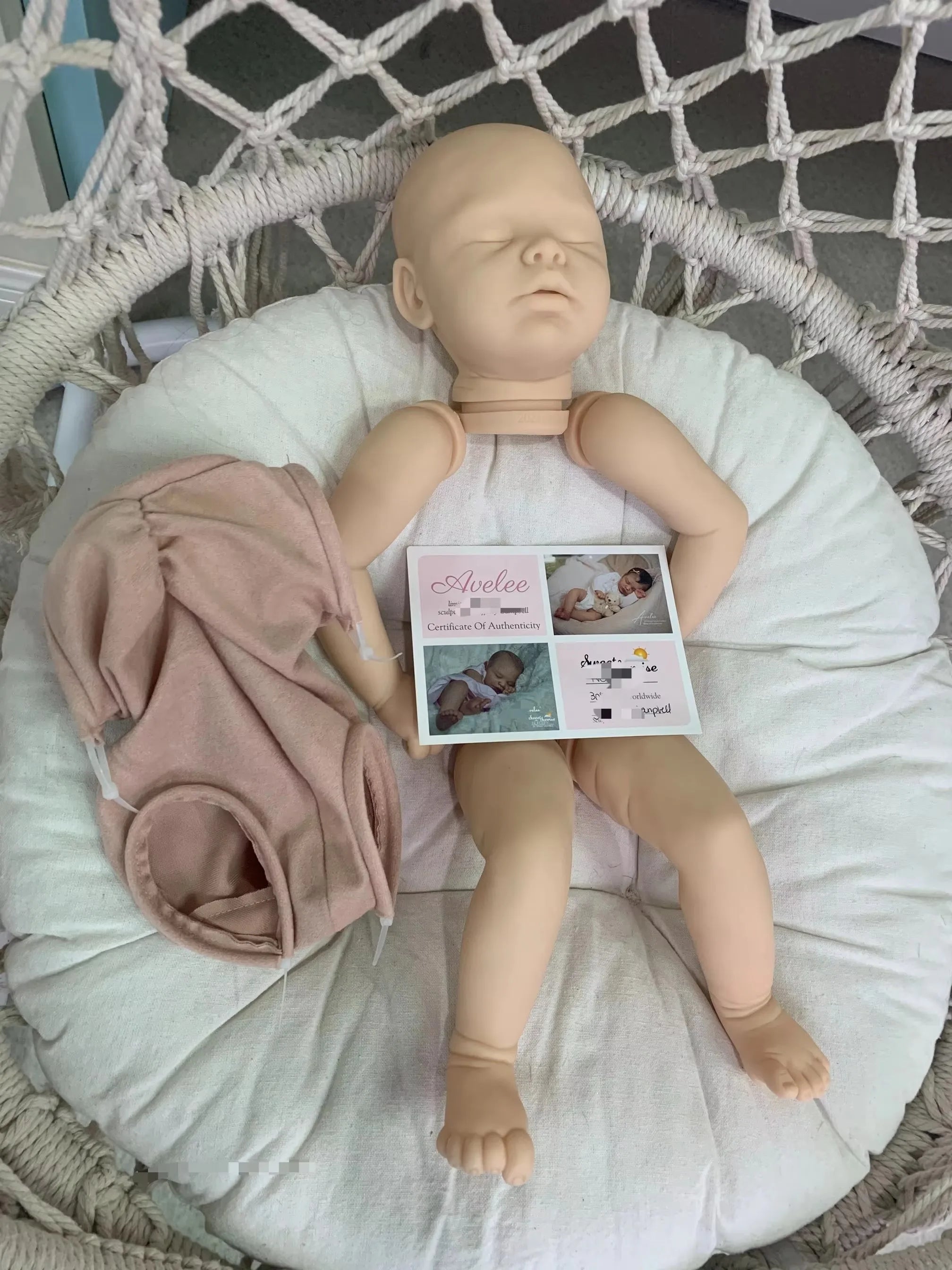 20Inch Reborn Doll kit Avelee Popular sleeping baby lifelike touch with COA