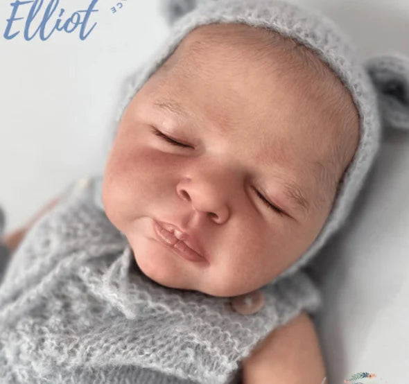 21inch Reborn Doll Kit Elliot Sleeping Baby Unfinished Unpainted Doll Parts with Cloth body