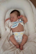 45CM Loulou Newborn Baby Doll Reborn Asleep Soft Cuddly Body Lifelike 3D Skin with Visible Veins High Quality Handmade Doll