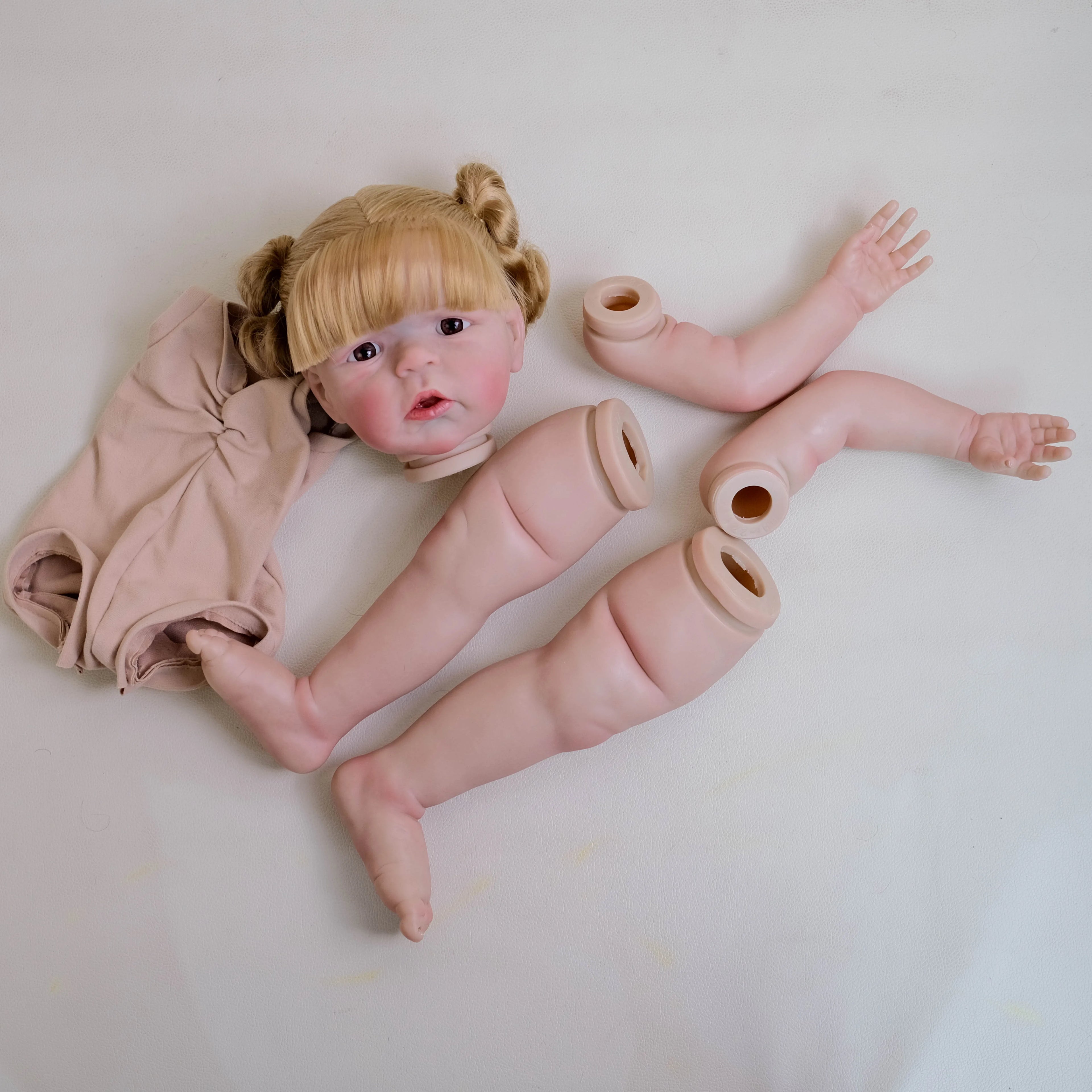 NPK  24inch Lifelike Clearance Sale Kit Sandie Already Painted Doll Parts Cute Birthday Christmas Gifts