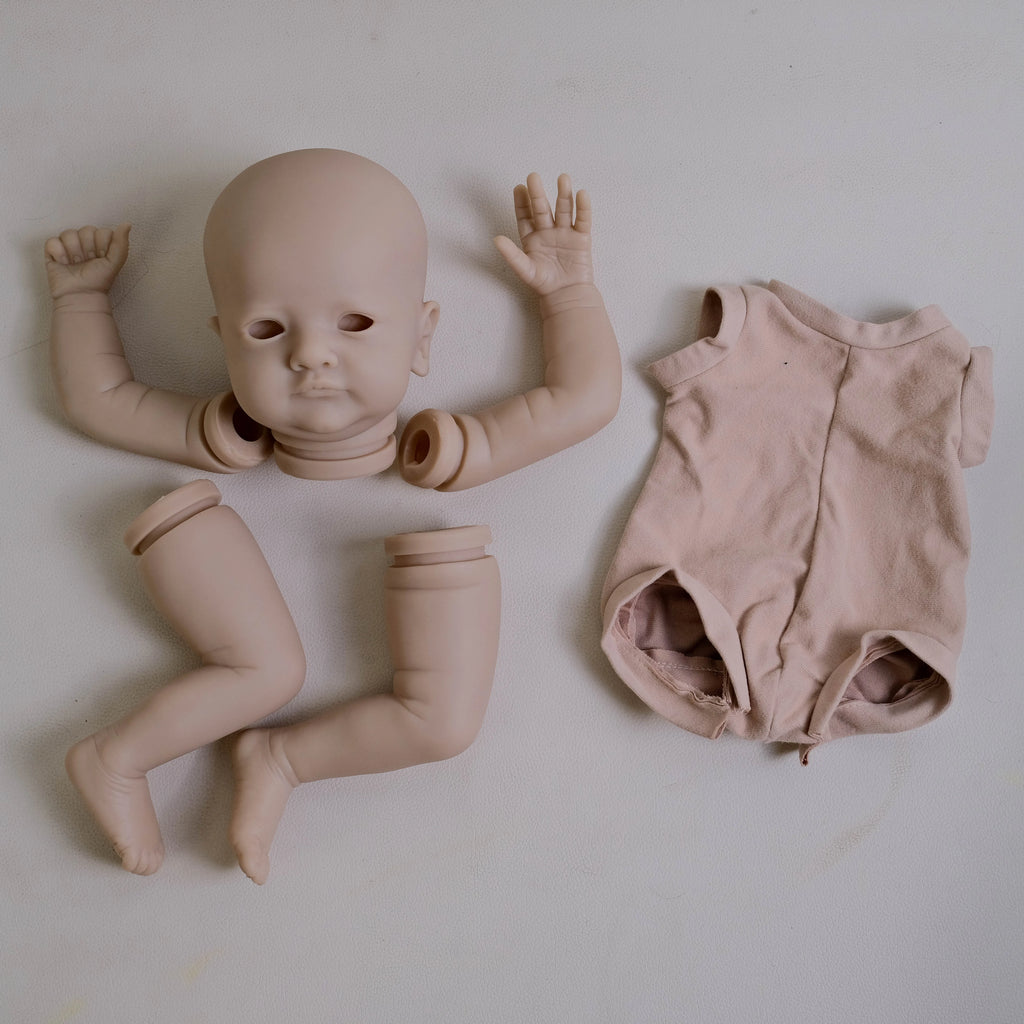 DIY 18inch mila full limbs with cloth body random eye soft lifelike real touch fresh color unpainted unfinished doll parts