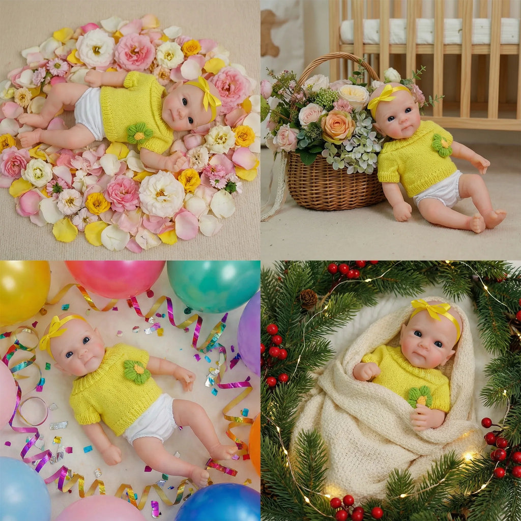 12" Bettie Platinum Silicone Reborn Doll | 31cm Premie Size Solid Soft Collectible with Elastic Mouth