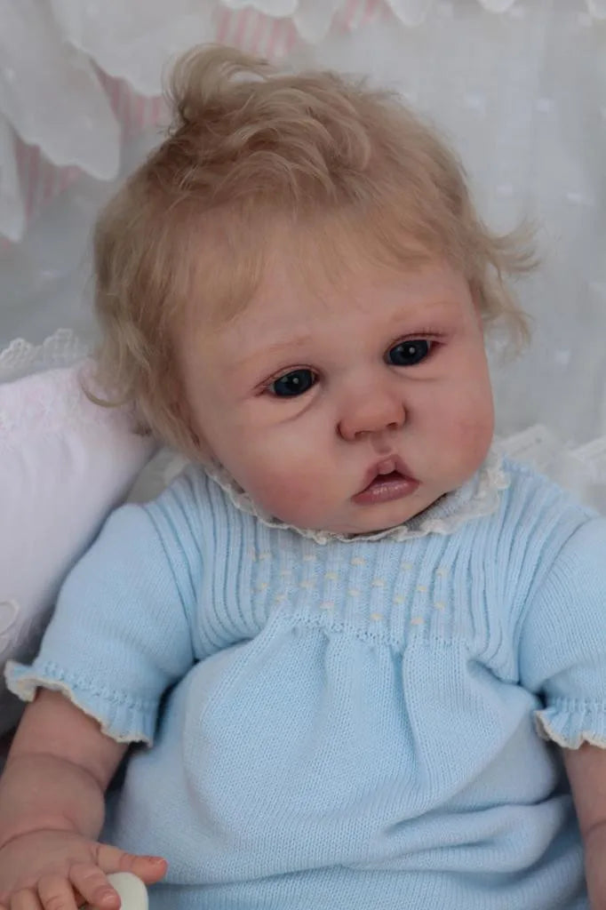 22inch Unpainted Unfinished Reborn Doll Kit Amy Fresh Color Soft Touch DIY Toys with Cloth body and Eyes